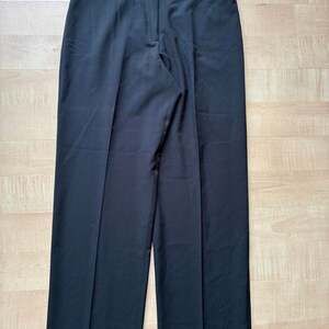 Black Pleated Wide Leg Dress Trousers